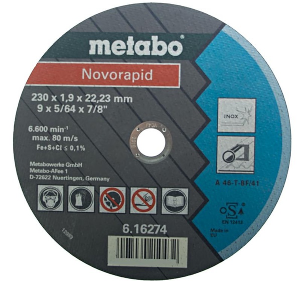 Круг отрезной по металлу Metabo, 230х1.9 мм